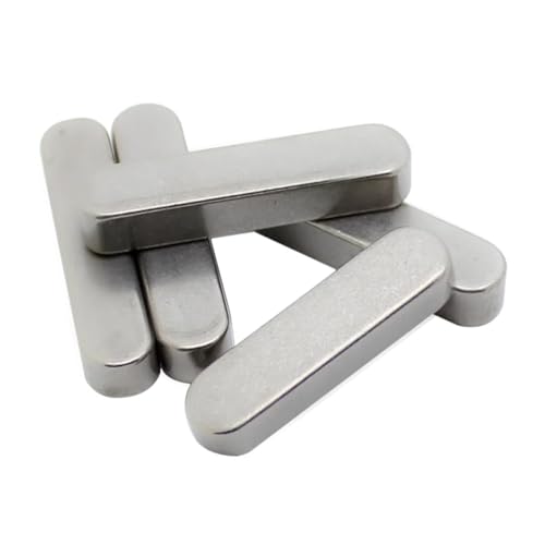 Stainless Steel Round Ended Feather Keys, 5 Pcs Square Rectangular Parallel Shaft Dowel Pins(6x6mm/16mm)