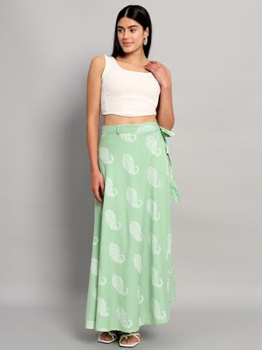 Image of Ravaiyaa - Attitude is everything Cotton Hand Block Floral Printed Wrap Around Women's Free Size Skirt Rapron