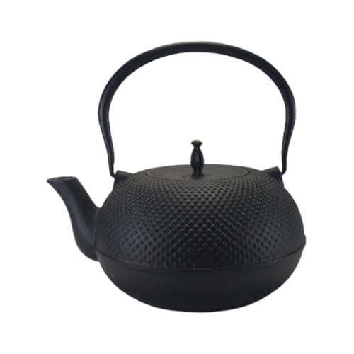 南部鉄器 鉄瓶 2.8L 日本製 直火/IH対応 無ホーロー 鋳物 鉄分補給 急須兼用 茶こし(ブラック) (1800ml)
