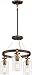 Minka Lavery Farmhouse Semi Flush Mount Ceiling Light 4553-588 Morrow Lighting Fixture, 3-Light, Harvard Court Bronze w/Gold Highlights