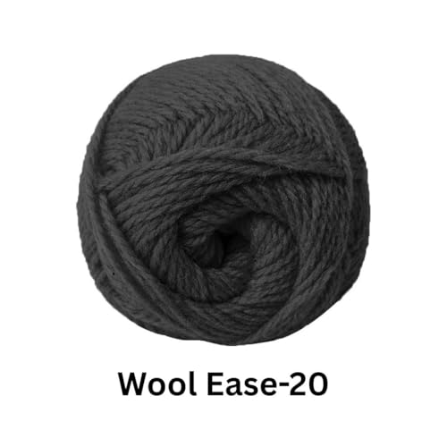 Image of VCR Black Wool Ease Yarn, 100 Grams Hank, 260 Meters Length, 100% Wool Ball for Crochet and Knitting, Suitable for Mufflers, Scarves & cowls Pack of 1