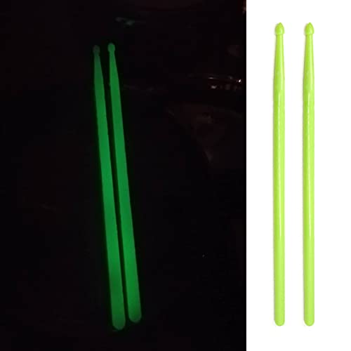 Baquetas para batería 5A con punta de nailon, fluorescentes (azul, blanco y amarillo), ideales para niños y adultos miniatura 2