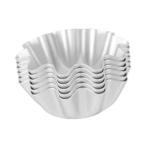 GETAJGHSD 6個 花型エッグタルト型 アルミ合製 耐熱ノンスティック タルト生地対応 製菓用多用途ベーキングモールド ケーキ マフィン カップケ