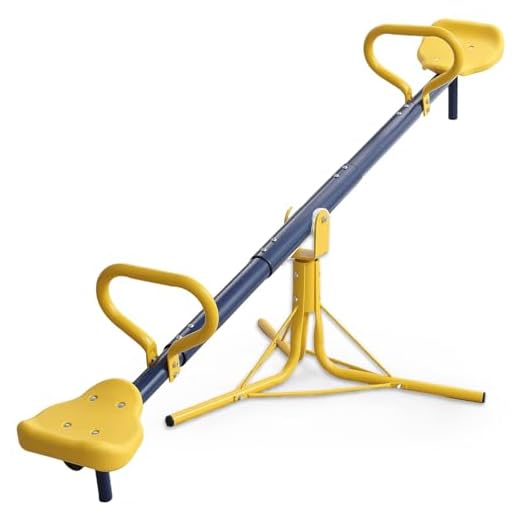 Teeter Totter, Seesaw for Kids Outdoor for Ages 3-10, Sit and Spin See Saw for Toddler with 360 Degree Rotating, Kids Outdoor Play Equipment for Home, Backyard, Christmas Birthday Gift