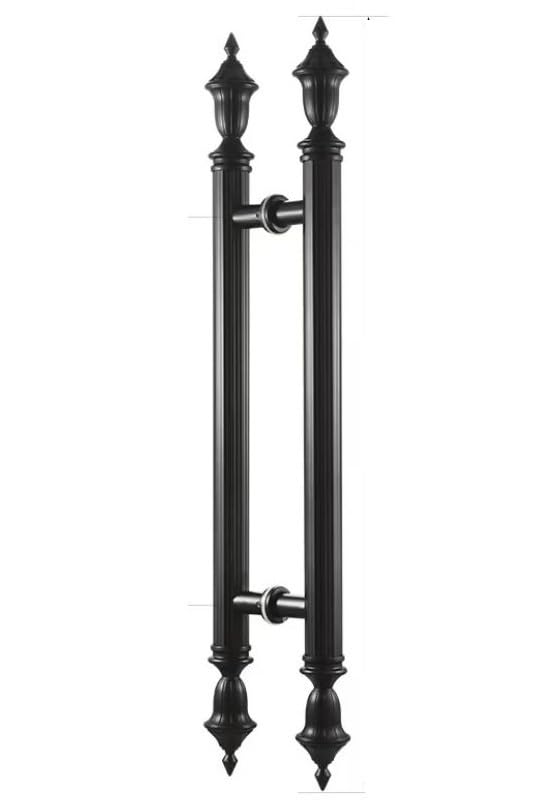 Poignée de porte en acier inoxydable noir entraxe 1100mm double face