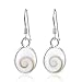 Versatile Oval Swirl Shiva Shell .925 Sterling Silver Dangle Earrings