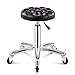 Masaje ergonómico Taburete giratorio con ruedas Taburete redondo de altura ajustable, cómodo cojín de asiento de cuero de PU, taburete de trabajo giratorio para oficina, salón, dibujo, masaje, spa, ne