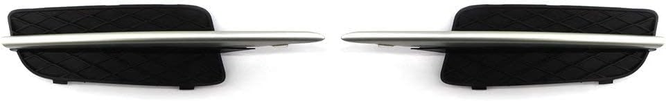 Compatible With BMW X5 E70 2007-2008-2009-2010 Car Insert Lower Bumper Grill Fog Light Grille Auto Front Bumper Grille Cover With Silver Trim 51117159593/51117159594(A Pair)