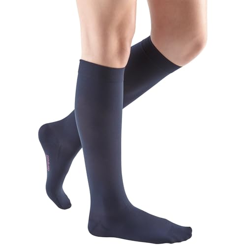 Image of Mediven Women's Comfort Knee High 15-20mmHg Semi-Sheer Compression Stocking | Soft graduated knee high compression stockings for women, made for daily comfort, travel, and long standing.