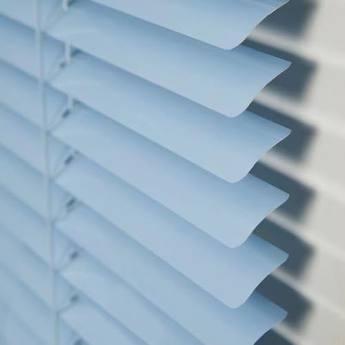 Cortinas Oscurecimiento Habitación Privacidad,Protección contra la luz y el deslumbramiento Persiana de Aluminio con Lamas Horizontales Protección Solar para Ventanas (W120cm×H200cm,Blue)