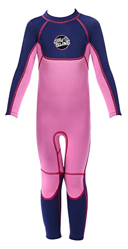 Roupa de mergulho infantil de neoprene para meninas, manga comprida 3 mm de espessura, roupa de banh