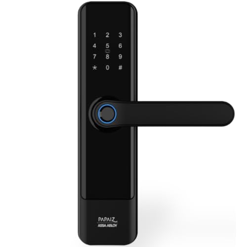 Fechadura Papaiz SL150 Digital Biometria De Embutir Preta Tag Senha