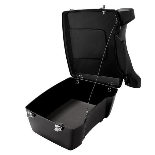 Image of ECOTRIC Luggage Trunk Compatible with 1997-2013 Harley Road King Electra Glide Road Glide Street Glide King Motorcycle Trunk W /Top Rack
