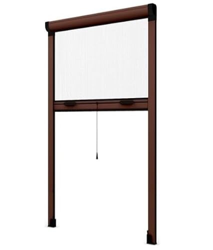 Zanzariera Verticale Riducibile 100 x 250 MARRONE fai da te a Rullo in kit