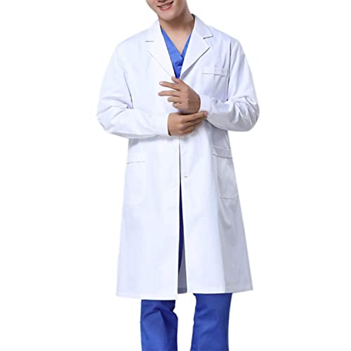 Wafly Unisex Professional Cotton Laboratory Coat Chemistry Coat S-2XL