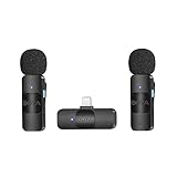 【Kabelloses Ansteckmikrofon】 BOYA BY-V2 Mini kabelloses Lavaliermikrofon-Kit verfügt über 1 MFi zertifizierte Lightning-Schnittstelle Empfänger und 1 Sender. Das kleine kabellose Lavaliermikrofon ist kompatibel mit Android Smartphone, Tablet, Laptop und anderen USB-C-Geräten.