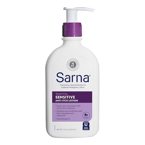 Sarna Sensitive Steroid-Free Anti-Itch Lotion for Dry Irritated Skin Fragrance free - 7.5 Fl Oz