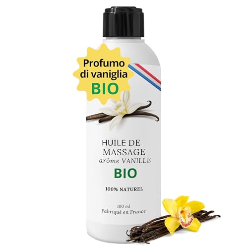 Olio - gel lubrificante sessuale da massaggio intimo sesso - per rapporti intimi, massaggi rilassanti sexy orale. Rilassante e commestibile. Professionale. Gusto Vaniglia, biologico, 100% naturale