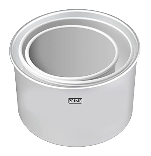 Prime Bakers and moulders Round Aluminium Cake Pans for Oven – 4, 5, 6 Inch Diameter: 4 inch Depth (Set of 3 Pieces)