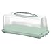 Rotho Fresh Récipient à gâteaux avec capuchon et poignée, Plastique (PP) sans BPA, turquoise/transparent, (36.0 x 16.5 x 16.5 cm)