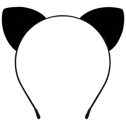 Parma77 Cat Ears Headband, Black Cat Ears Cat Costumes for Adult Women Fancy Cosplay Dress up, Black Cat Halloween Costume Accessories for Women