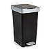 TATAY Mülleimer Küche Smart, 25L Fassungsvermögen, Einziehbares Pedal, Polypropylen, BPA-frei, 30L Müllsack. Schwarz. Maße 26 x 36 x 47cm