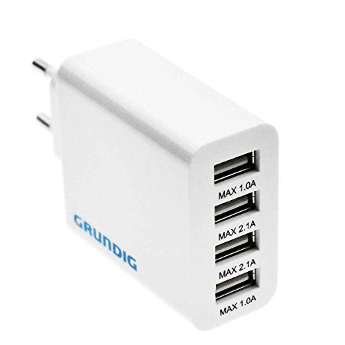 GRUNDIG Chargeur USB 4 Ports pour Smartphone, Tablette, Powerbank UVM.
