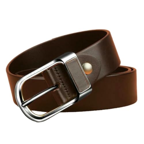 Retro Fashion Men'S Belt Alloy Japanese Buckle Antique Belt Casual Wear Belt Business Belt-13D Silver Coffee-120Cm