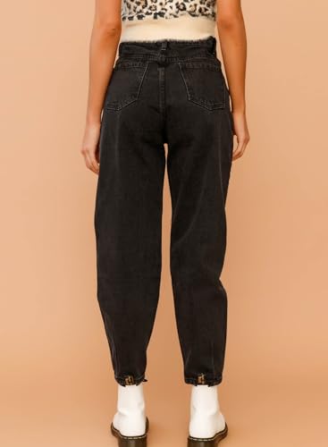 Astylish Womens High Waisted Baggy Jeans Boyfriend Cropped Loose Denim Pants - Image 5