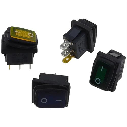 1 peça/5 peças KCD1 mini interruptor à prova d'água 2 engrenagens 3 pinos com luz/2 engrenagens 2 p