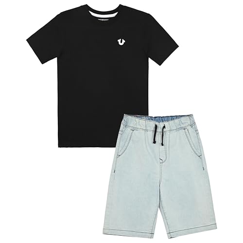 Image of True Religion Boys Short Sets for Kids | Boys Jean Shorts and Tee Shirt Clothing Set