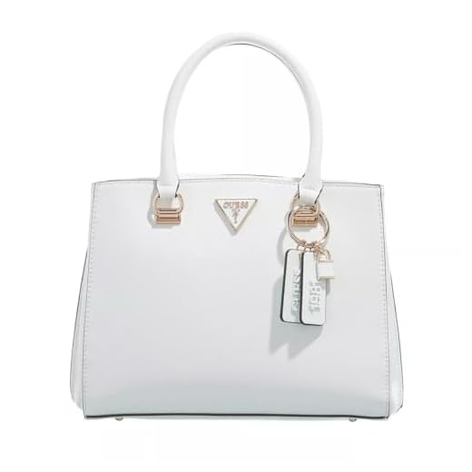 GUESS Noelle Girlfriend Satchel, Bag Women, Blanco, One Size