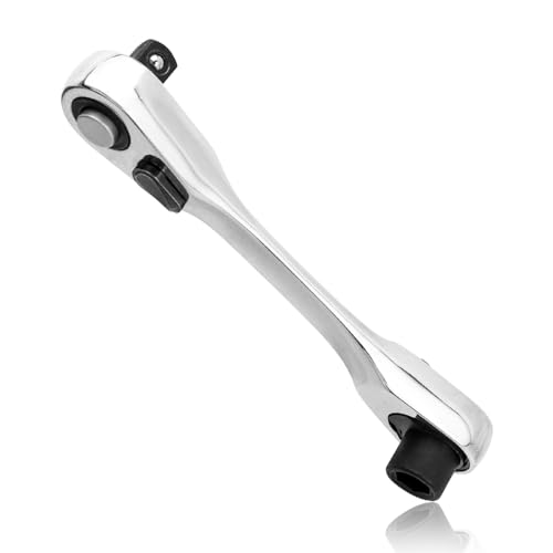 Mesee 1/4 Inch Mini Ratchet Wrench, 72 Tooth Drive Ratchet Allen Wrench Handle Double Head 1/4 Drive & Hex Socket Wrench Bit Driver Multitool Quick Release Ratcheting Spanner Repair Tool
