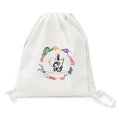 Sac en tissu pliable squelette croquis pour courses et fruits
