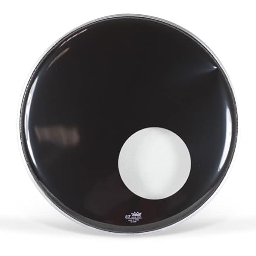 Remo-UT - Parche 22 Ut Ebony Standard Agujero Aut-1022-Es - 6083-099