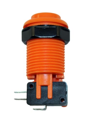 Pushbutton with Horizontal Microswitch (Orange), by RetroArcade.us