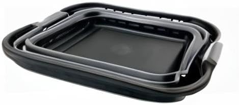 Miniatura 7 de SAMMART Cesta plegable de plástico para la ropa sucia de 42 litros (11 galones), contenedor de almacenamiento plegable y organizador, tina de lavado
