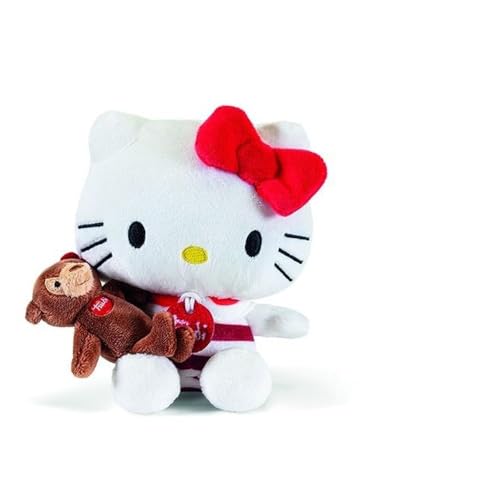 Trudi Hello Kitty e seu amigo urso Ettore | Peluches decorativos, jogos ideia de presente, 30 x 36 x 38 cm, medida M, Hello Kitty and Friends | modelo 25045