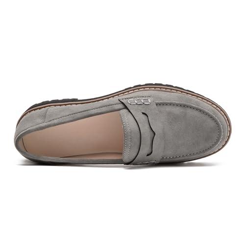 Image of Womens Loafers Shoes Platform Chunky Penny Loafer Lug Sole Comfortable Slip On Work Office Business Casual Dress Shoes, US Size 5-11.5