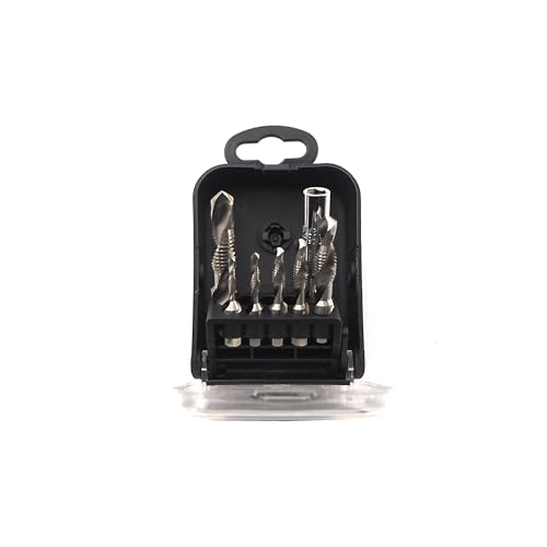 Matador 07680001 - Juego de machos de roscar 3 en 1 | M3 - M10 | Brocas – Cortador de roscas – Desbarbador en una herramienta | Juego de 7 brocas con cortador de roscas