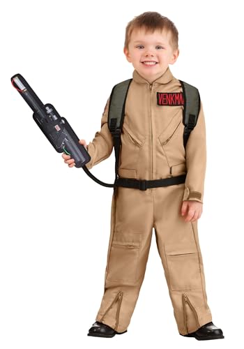 Fun Costumes Ghostbusters Costume with Proton Pack Accessory for Toddlers Ghostbusters Jumpsuit Ghost Hunter for Halloween 4T