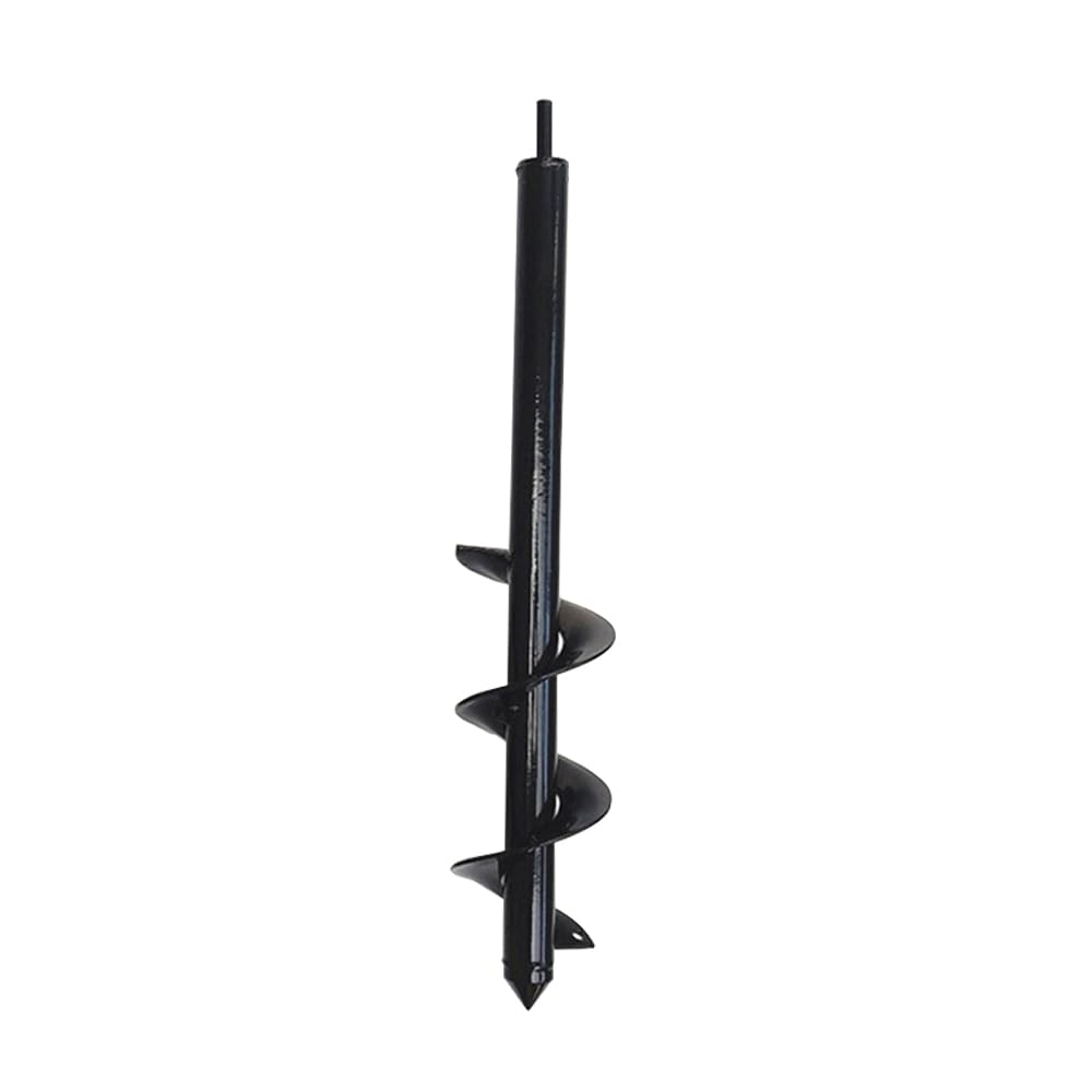 8x45cm Post Hole Digger, Black Auger Spiral Drill Bit for Garden Bulb Planting, 3/8" Hex Drive