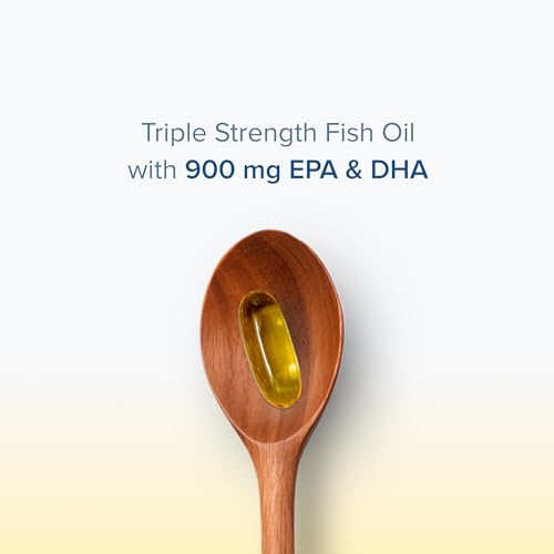 GNC Triple Strength Fish Oil 1500mg Omega-3 with 900mg EPA & DHA | 30 Softgels | For Heart, Healthy Cholesterol, Joint Comfort, Focus & Vision | Enteric-Coated for No Fishy Aftertaste |USA Formulated