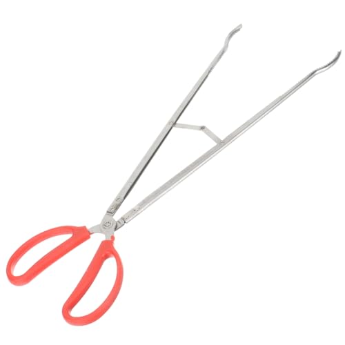 Gatuida Pinzas Chimenea Leña Resistentes de Acero Inoxidable Multipropósito para Fuego Barbacoa y Hogar con Mango de Goma Antideslizante Aptas para Estufa de Leña y Hoguera Exterior