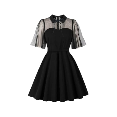 Robe de cocktail vintage trapèze col montant pour invitée de mariage