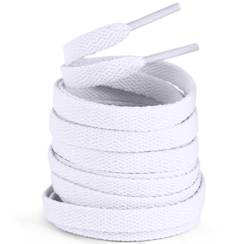 YSevenup Flat Shoelaces for sneakers; high tops; Athletic Running Shoes;Shoe Laces for Sneakers White
