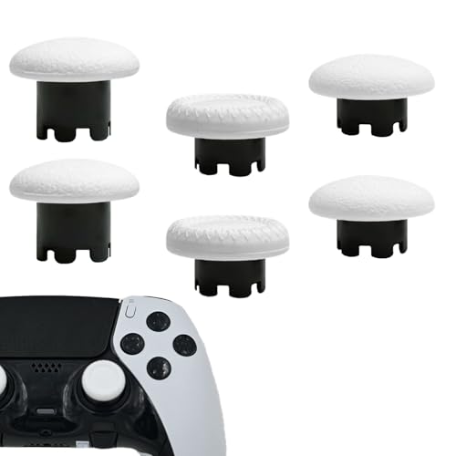 6 in 1 Interchangeable Thumbsticks for PS5 Dualsense Edge Controller,Thumbsticks Analog Joysticks Kits,Replacement Joysticks Parts for PS5 Dualsense Edge Controller(White) [Video Game]