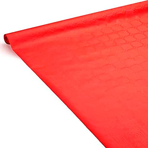 Acan Rollo de Mantel Film, de Color Rojo Metalizado, Impermeable, con Medidas de 1,2 x 2,5 Metros. Mantel Lavable, de Varios usos, con Colores navideños.