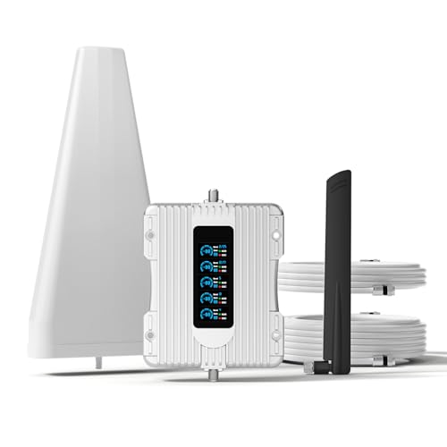 Cell Phone Booster with Smart LCD Display, 5G Compatible for All U.S. Carriers, Signal Booster up to 5,000 sq ft, FCC Approved