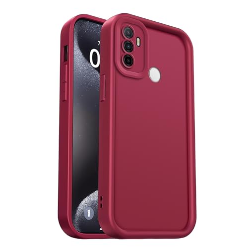 PanXCase Funda para OPPO A53s - Carcasa Silicona Delgada Suave Ligera Elegante Diseño, Protección Cámara Antichoque Antiarañazos Cover (Vino Tinto)